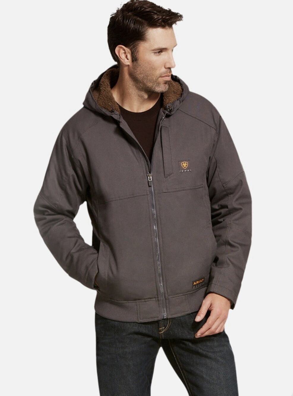 Ariat Rebar DuraCanvas Jacket Mens XLT Wren Brown Sherpa Lined 10027842 NWT
